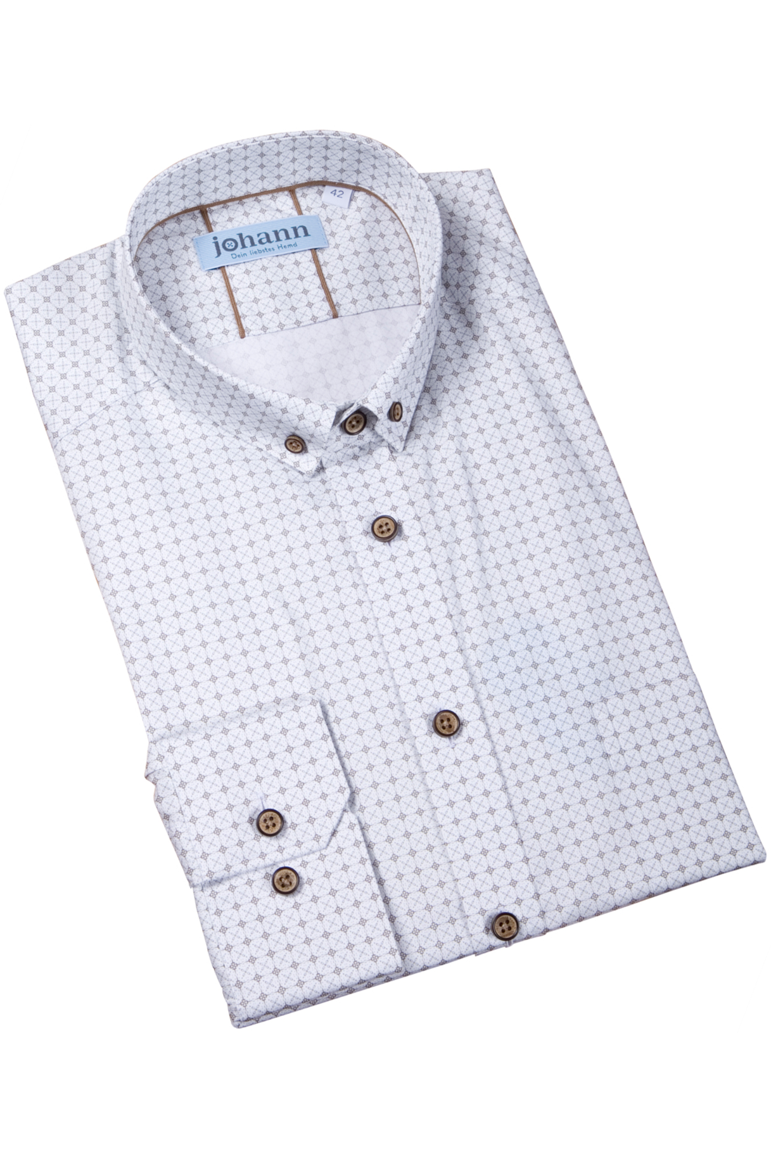 Hemd in Weiß mit Grau von Johann